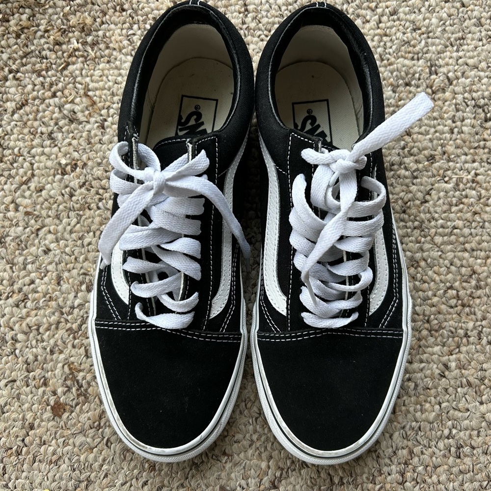 Vans black and white sneakers-practically brand new!